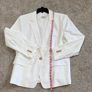 LOFT White Linen Blazer